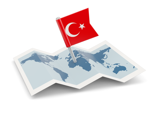 Флажок с картой. Скачать флаг. Турция