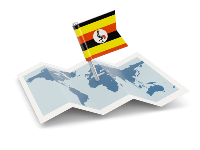 Flag pin with map. Download flag icon of Uganda at PNG format
