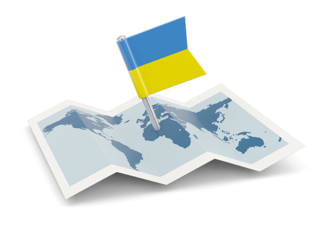 Флажок с картой. Скачать флаг. Украина