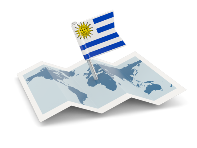 Flag pin with map. Download flag icon of Uruguay at PNG format