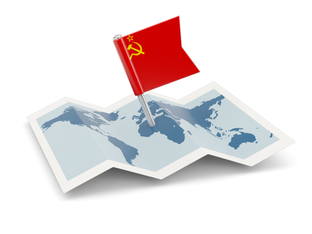Флажок с картой. Скачать флаг. СССР