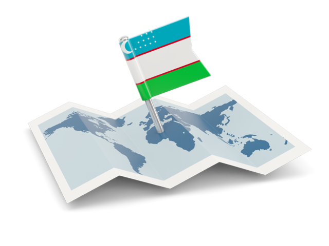 Flag pin with map. Download flag icon of Uzbekistan at PNG format