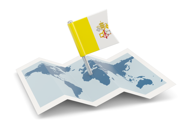 Flag pin with map. Download flag icon of Vatican City at PNG format