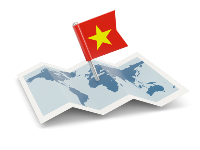 Флажок с картой. Скачать флаг. Вьетнам