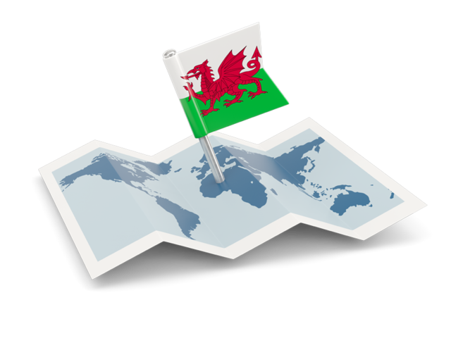 Flag pin with map. Download flag icon of Wales at PNG format