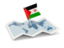 Western Sahara. Flag pin with map. Download icon.