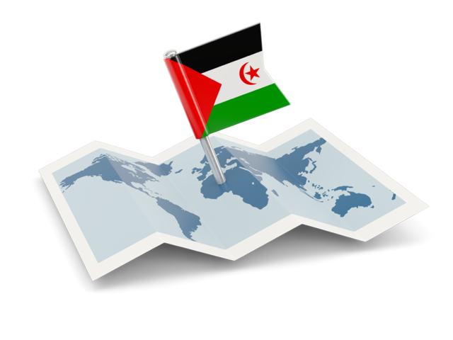 Flag pin with map. Download flag icon of Western Sahara at PNG format