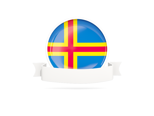 Flag with empty ribbon. Download flag icon of Aland Islands at PNG format