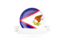 American Samoa. Flag with empty ribbon. Download icon.