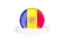 Andorra. Flag with empty ribbon. Download icon.