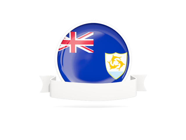 Flag with empty ribbon. Download flag icon of Anguilla at PNG format