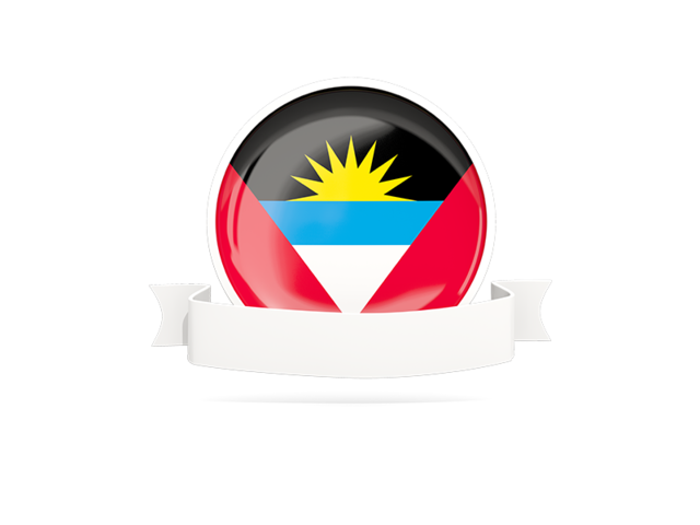 Flag with empty ribbon. Download flag icon of Antigua and Barbuda at PNG format