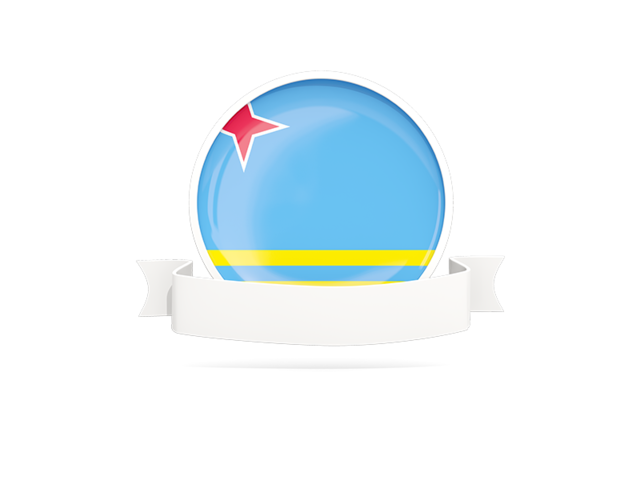 Flag with empty ribbon. Download flag icon of Aruba at PNG format