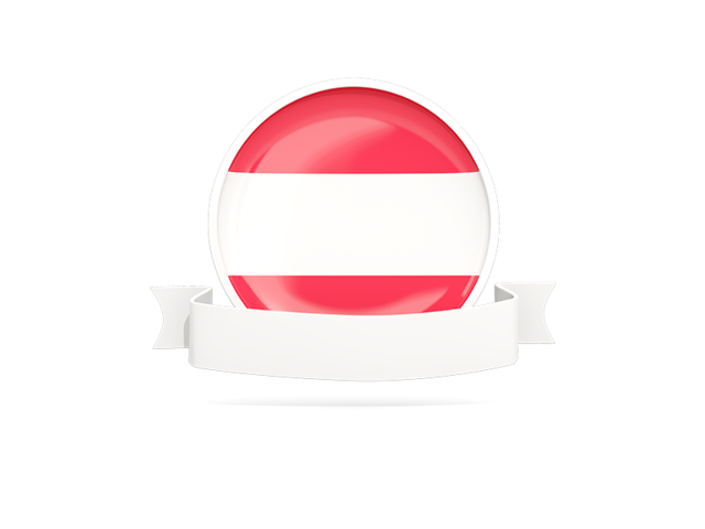Flag with empty ribbon. Download flag icon of Austria at PNG format