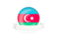 Azerbaijan. Flag with empty ribbon. Download icon.