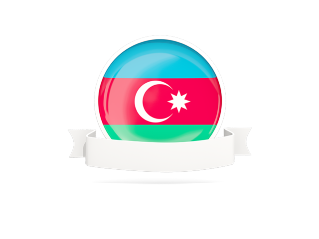Flag with empty ribbon. Download flag icon of Azerbaijan at PNG format