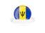 Barbados. Flag with empty ribbon. Download icon.