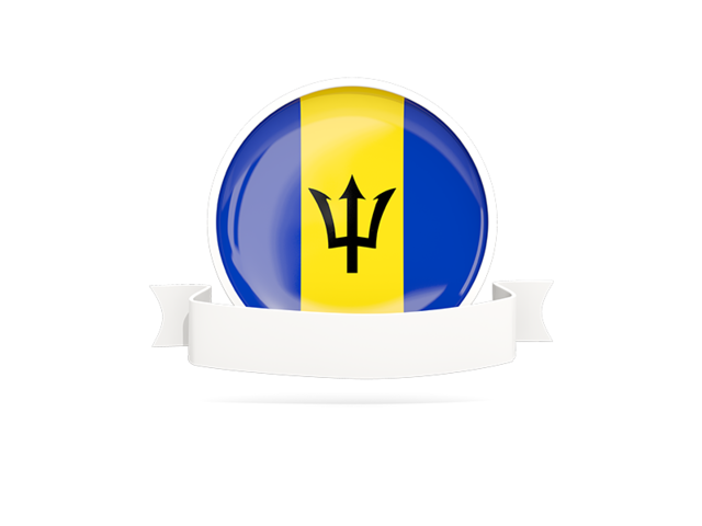 Flag with empty ribbon. Download flag icon of Barbados at PNG format