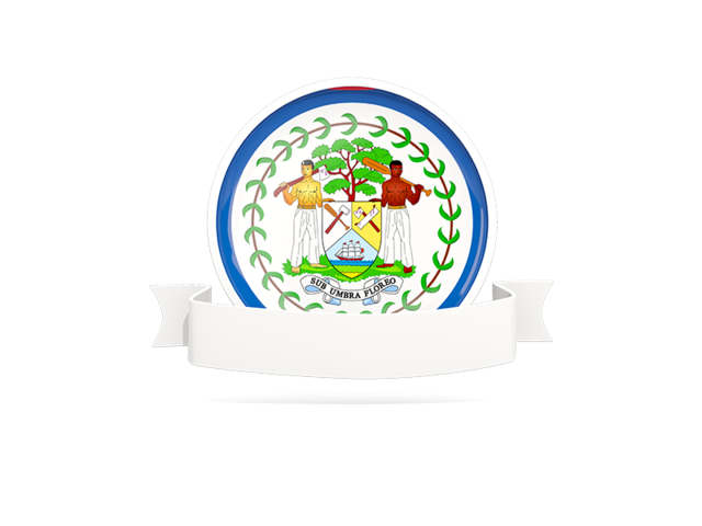 Flag with empty ribbon. Download flag icon of Belize at PNG format