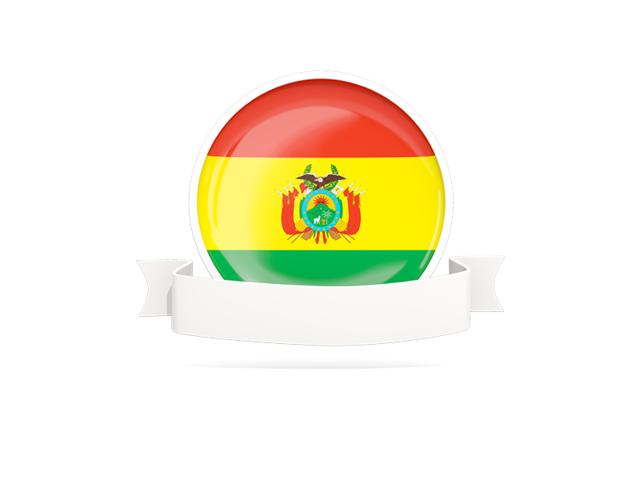 Flag with empty ribbon. Download flag icon of Bolivia at PNG format