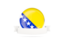 Bosnia and Herzegovina. Flag with empty ribbon. Download icon.