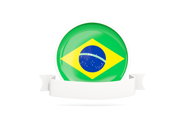 Flag with empty ribbon. Download flag icon of Brazil at PNG format