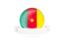 Cameroon. Flag with empty ribbon. Download icon.