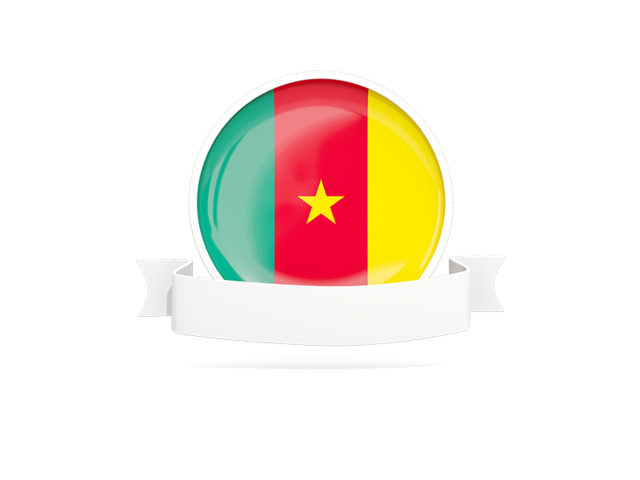 Flag with empty ribbon. Download flag icon of Cameroon at PNG format