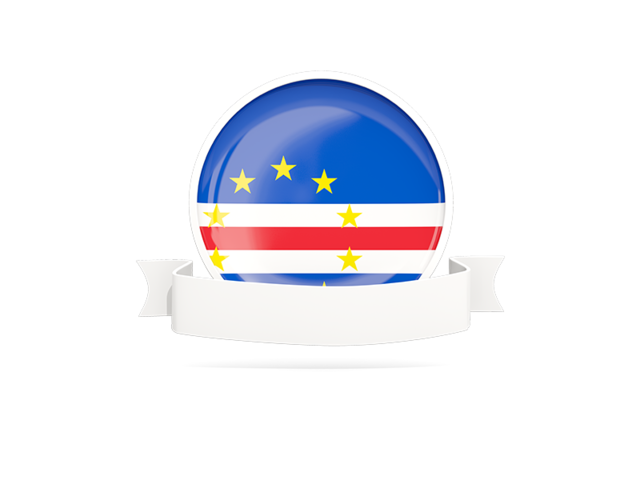 Flag with empty ribbon. Download flag icon of Cape Verde at PNG format