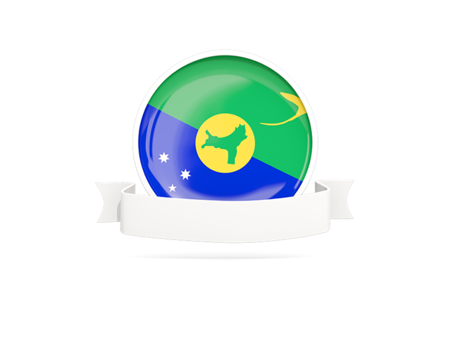 Flag with empty ribbon. Download flag icon of Christmas Island at PNG format