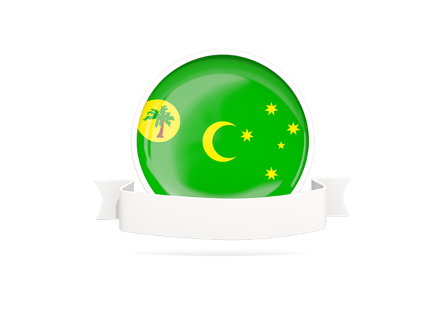 Flag with empty ribbon. Download flag icon of Cocos Islands at PNG format