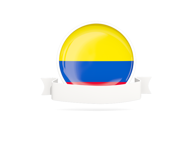 Flag with empty ribbon. Download flag icon of Colombia at PNG format