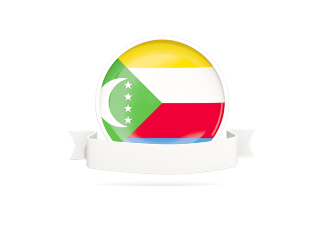 Flag with empty ribbon. Download flag icon of Comoros at PNG format