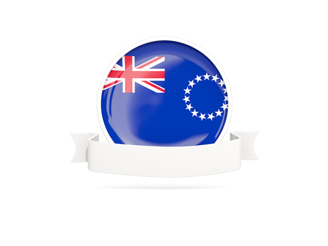 Flag with empty ribbon. Download flag icon of Cook Islands at PNG format