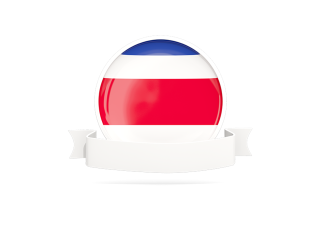 Flag with empty ribbon. Download flag icon of Costa Rica at PNG format