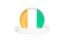 Cote d'Ivoire. Flag with empty ribbon. Download icon.