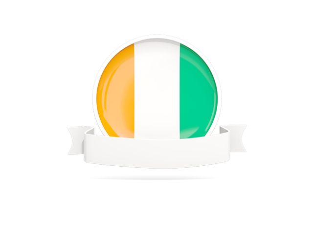 Flag with empty ribbon. Download flag icon of Cote d'Ivoire at PNG format