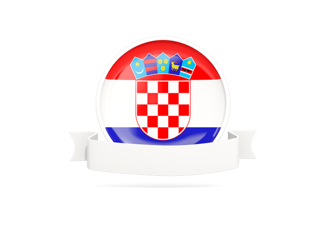 Flag with empty ribbon. Download flag icon of Croatia at PNG format