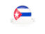 Cuba. Flag with empty ribbon. Download icon.