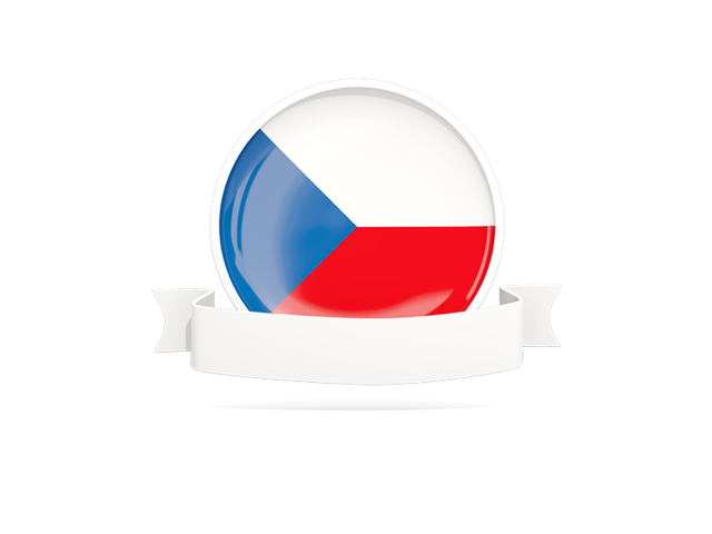 Flag with empty ribbon. Download flag icon of Czech Republic at PNG format