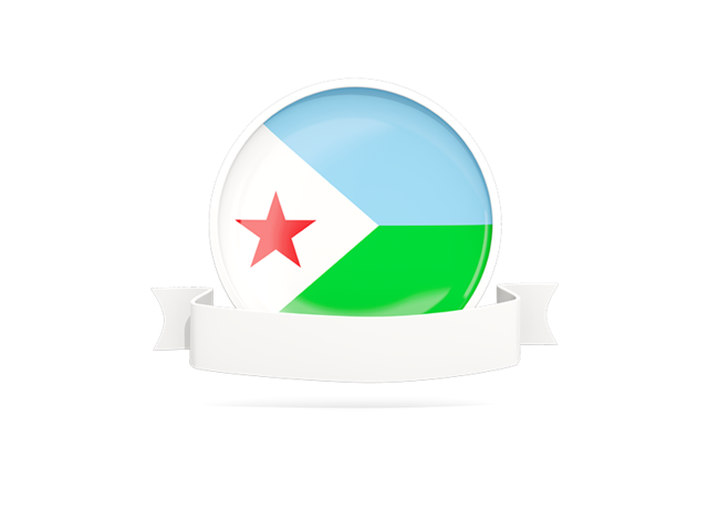 Flag with empty ribbon. Download flag icon of Djibouti at PNG format