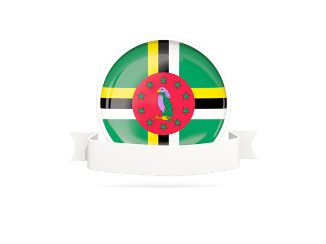Flag with empty ribbon. Download flag icon of Dominica at PNG format