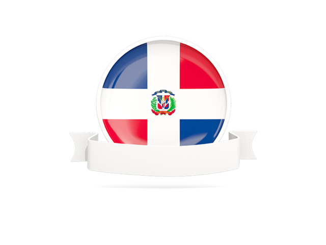 Flag with empty ribbon. Download flag icon of Dominican Republic at PNG format