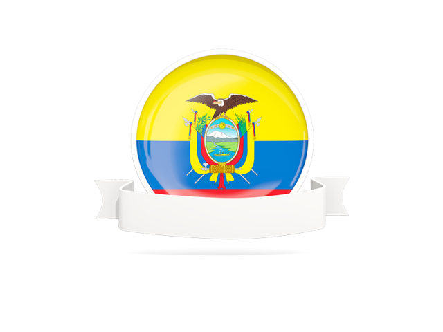 Flag with empty ribbon. Download flag icon of Ecuador at PNG format