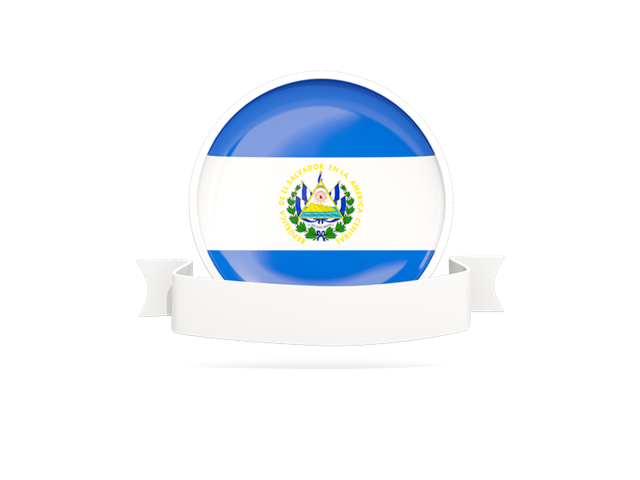 Flag with empty ribbon. Download flag icon of El Salvador at PNG format