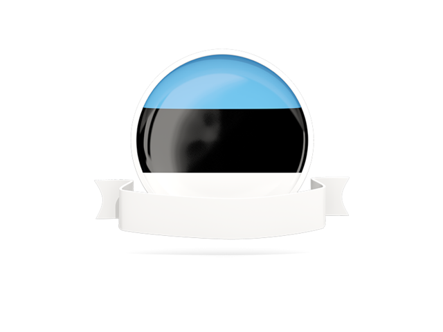 Flag with empty ribbon. Download flag icon of Estonia at PNG format