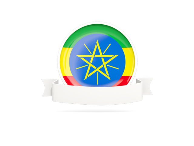Flag with empty ribbon. Download flag icon of Ethiopia at PNG format