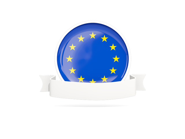 Flag with empty ribbon. Download flag icon of European Union at PNG format