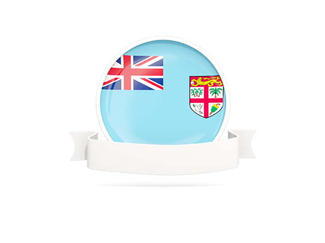 Flag with empty ribbon. Download flag icon of Fiji at PNG format