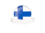 Finland. Flag with empty ribbon. Download icon.